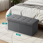 30-INCH Ottoman with Storage, Footrest Storage Bench, End of Bed Bench Coffee Table for Living Room, Bedroom, Entryway (Gray)