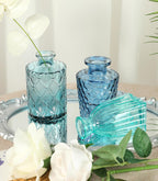 Set of 15 Colorful Glass Bud Vases - Small Textured Flower Vases for Centerpieces, Wedding Table Decor, Retro Home Decor Bulk Vase Set for DIY, Events & Gifts