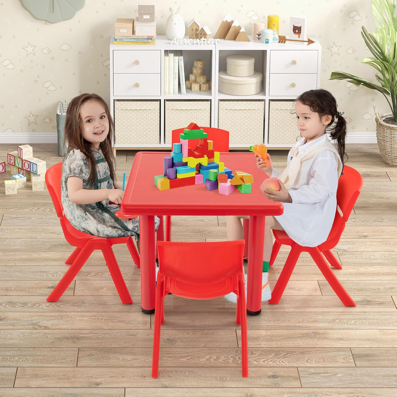 12 Pack Premium 13.8" H Plastic Stackable School Chairs - Classroom & Kids Desk Chair, Toddler & Child Lawn Seating - Flexible, Durable & Easy Storage - Blue
