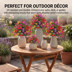 2026 Artificial Petunias with Ground Stake, 22" Outdoor Faux Flowers for Garden, Planter and Porch, Yard, Lifelike Decorative Flowers (Multi-Color‌, 1PCS)