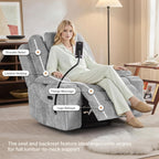 Oversized Power Rocker Recliner Chair, Swivel Glider Rocking Chair for Adults with Massage and Heat, Nursery Glider Recliner with Adjustable Headrest and Phone Stand