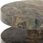 SAFAVIEH Couture Collection – Danny Green & Brown Stacked Round Marble Accent Table, Fully Assembled (SFV5766B)