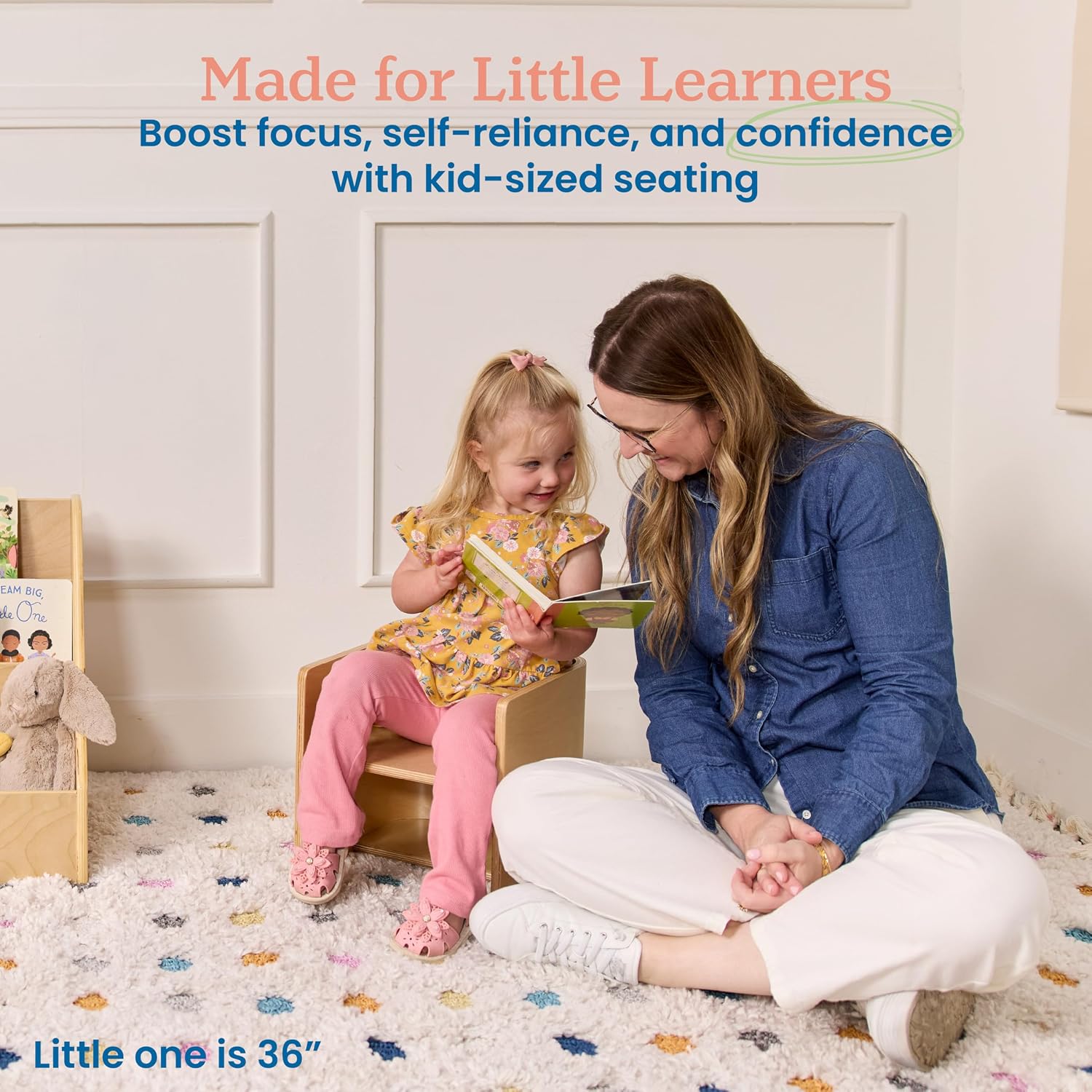 ECR4Kids Bentwood Multipurpose Toddler Cube Chair, Montessori Furniture, Natural
