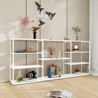 71 Inch Metal Console Table with 8 Storage Shelves,Extra Long Entryway Table,Narrow Sofa Table,Hallway Table for Entrances to Corridor, Foyer,Living Room (White, 70.87×11.81×31.5in)