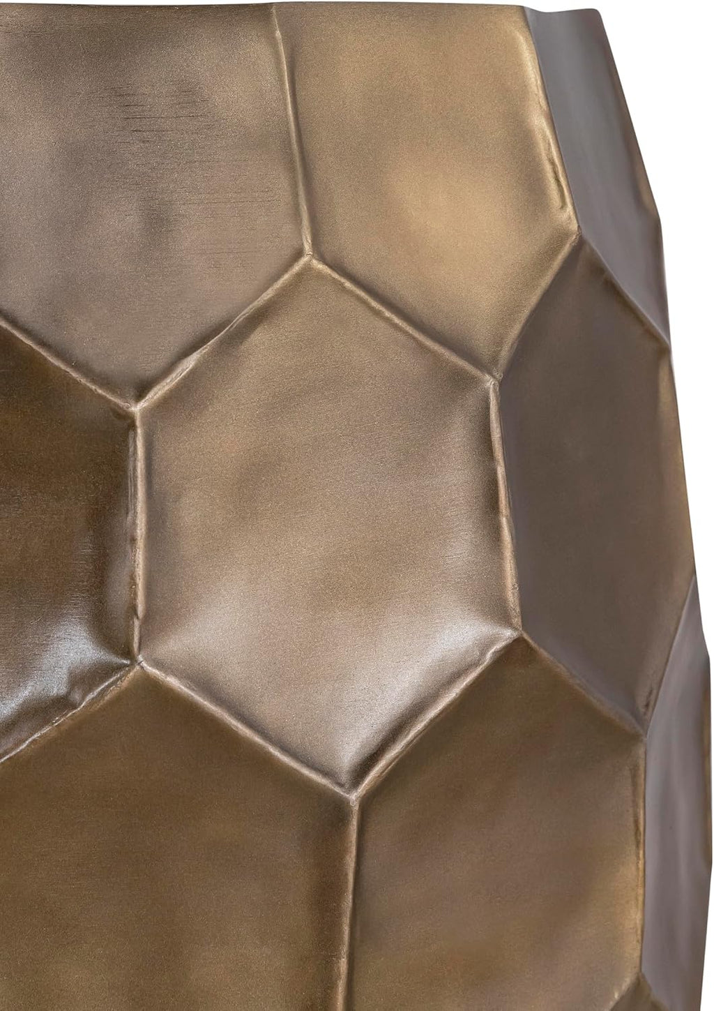 Modern Contemporary Aluminum Material 21" Height End Table, Side Table with Glossy Diamond-Patterned Base Gold