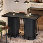 Tribesigns Bar Table, 39.37" High Square Pub Table for Small Bars, Dining Room, Kitchen, Black (Only Table) (Black)