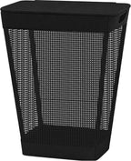STO STO 75L Laundry Hamper with Lid, Black Clothes Hamper with Handles, Breathable Vinyl Mesh Laundry Basket, Sturdy Steel Frame, Space Saving Laundry Bin for Bathroom, Bedroom, Dorm, Small Spaces