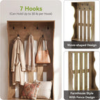 LITTLE TREE 3-In-1 Coat Rack with Shoe Bench, 70.9" Tall Hall Tree with 7 Hooks, Farmhouse Entryway Coat Rack with 2 Tier Shoe Storage for Entryway, Living Room, Bedroom, Brown