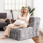 Hybrid Bean Bag Beanbag Chair for Adults Fireside Floor Togo Sofa with High Density Comfortable Memory Foam & Pocket Springs for Living Room, Bedroom