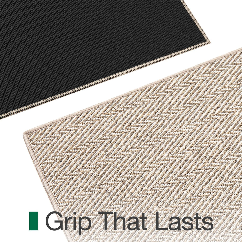 LUMI Ultra Thin Indoor Door Mat for Entrance 24"x36", Non Slip Entryway Mat, Low Profile Doormat, Unique Herringbone Design Carpet for Inside, Patio, Porch, Beige