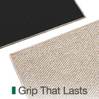 LUMI Ultra Thin Indoor Door Mat for Entrance 24"x36", Non Slip Entryway Mat, Low Profile Doormat, Unique Herringbone Design Carpet for Inside, Patio, Porch, Beige