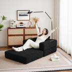 37.4in Convertible Sofa Bed, Corduroy Boneless Couch Bed, Futon Sleeper Sofa Pull Out Bed, Foldable Couch for Living Room Apartment, No Assembly Required