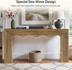 Tribesigns 63" Farmhouse Console Table, Wooden Couch Table Behind Sofa with Storage, Long Entryway Sofa Station, Narrow Console Stand with Base, Hallway Stand for Entryway, Living Room