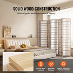 VEVOR Room Divider, 6 Panel Japanese Room Divider, Wood Folding Privacy Screen Indoor, Partition Dividers Portable Decoration Screens, for Room Separation Home Office Restaurant & Bedroom(Natural)
