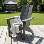 Shine Company Coastal Modern All-Weather Adirondack Chair, Gray