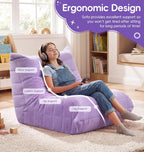 Hobestluk Large Bean Bag Chair for Teens Beanbag Couch with Spacious Design | Toddler Bean Bag Chair, Memory Foam Filler, Corduroy Cover, Ergonomic Design, For Reading, Gaming, Lounging, Large, Purple