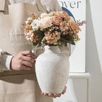 Ceramic Rustic Farmhouse Vase,8.85 Inch White Ceramic Decorative Flower for Home Decor Table Living Room Kitchen Bedroom Shelf Mantel Wedding Centerpiece Holiday & Wedding