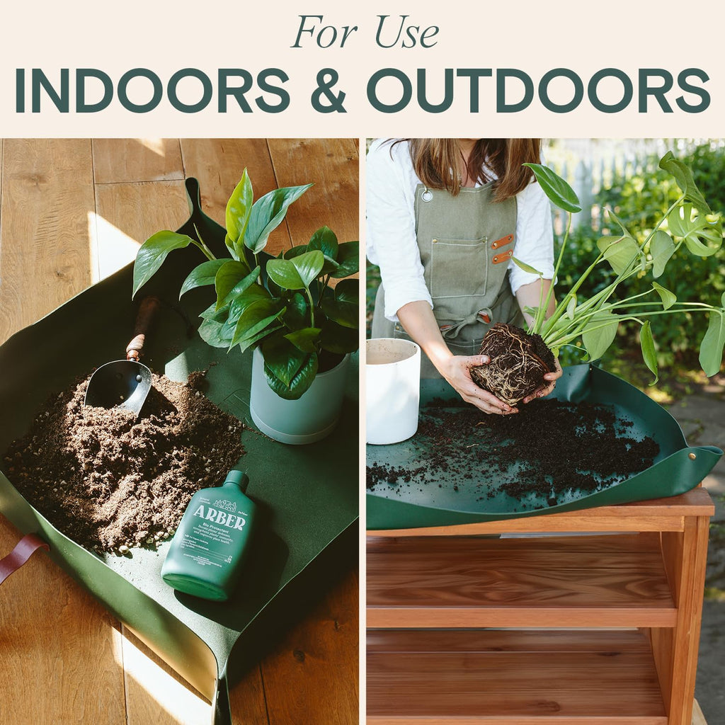 Repotting Mat for Indoor Plants 30" x 30" – Waterproof Foldable Plant Potting Mat with Snap Corners & 4" Walls – Mess-Free Soil Mixing, Pruning, Transplanting for Succulent, Orchid, Bonsai