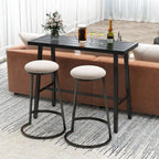 COSTWAY 36" Outdoor Bar Table, Rectangular High Pub Table with Adjustable Foot Pads, Patio Counter Height Dining Table for Balcony, Backyard, Indoor, Black