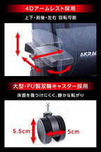 AKRacing Office Chair, Gaming Chair, Premium Denim, Made in Japan, 180° Reclining, Home, Remote