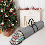 ProPik Wrapping Paper Storage Bag | Gift Wrap Holder Organizer | 2 Pack Store Up to 48 Rolls 40 Inch Long | Heavy Duty 600D Oxford Material Holiday Container | Top & side handles (Gray)