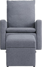 Soho Baby Everlee Upholstered Glider and Ottoman Set, Charcoal