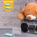 Wenqik 60 Pcs Audio Cassette Tape Cases Plastic Blank Voice Recording Cassette Tape Holder Clear Music Box Organizer Audio Storage Products for Art Collection