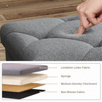 Storage Footstool, 15x15x15 inches, can Support up to 350 pounds. | Large capacity, sturdy, easy to maintain, and space-saving.