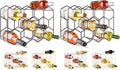 Gusto Nostro Countertop Wine Rack - 14 Bottle Freestanding Modern Black Metal Small - 3 Tier Tabletop Wine Holder Stand for Cabinet, Pantry - Wine Racks Countertop - No Assembly Required (Pack of 2)
