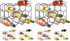 Gusto Nostro Countertop Wine Rack - 14 Bottle Freestanding Modern Black Metal Small - 3 Tier Tabletop Wine Holder Stand for Cabinet, Pantry - Wine Racks Countertop - No Assembly Required (Pack of 2)