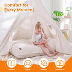 MAXYOYO Kids Bean Bag Chair, 3 in 1 Convertible Bean Bag Sofa with Removable Cover for Children, Soft Floor Lounger with Supportive Shredded Foam Filling, Floor Cushion Chair for Living Room, Playroom