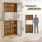 VECELO 72in Tall Kitchen Pantry Cabinet with Doors and Shelves, Large Freestanding Storage Cupboard with Countertop Hutch for, Oak