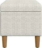 HomePop Malmo Decorative Storage Bench -Cream Chevron Woven