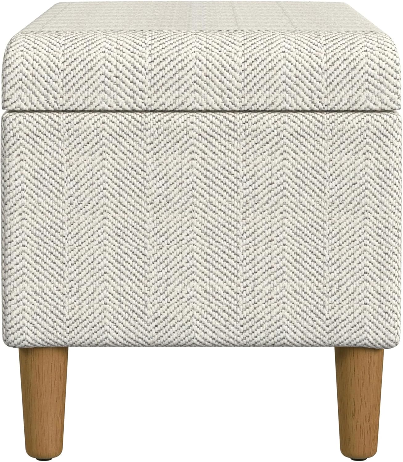 HomePop Malmo Decorative Storage Bench -Cream Chevron Woven