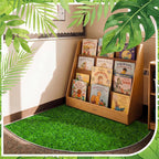 5.9 ft Classroom Quarter Circle Rug Non Slip Grass Carpet Reading Corner Rug for Elementary Preschool Daycares School Calming Corner Home Bedroom Playroom Decor