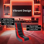 Kids Gaming Rocking Chair for Children & Teens, Ergonomic Floor Video Chair with PU Leather & Mesh, Lightweight Portable, No Assembly, Comfortable for Play, Reading, or Movies