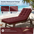 Chaise Lounge Cushion 72x21 Inch, 2 Pack Quick Dry Outdoor Sun Lounger Pad with Shredded Foam for Patio Furniture, Poolside