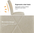 VECELO Upholstered Dining Chairs Set of 6, Modern Fabric and Solid Wood Legs & High Back for Kitchen/Living Room- Beige