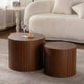 Nesting Coffee Table Set of 2, Round 18.9" Coffee Tables & 14.96" Table Circle, Modern Accent Table for Small Space Living Room Bedroom