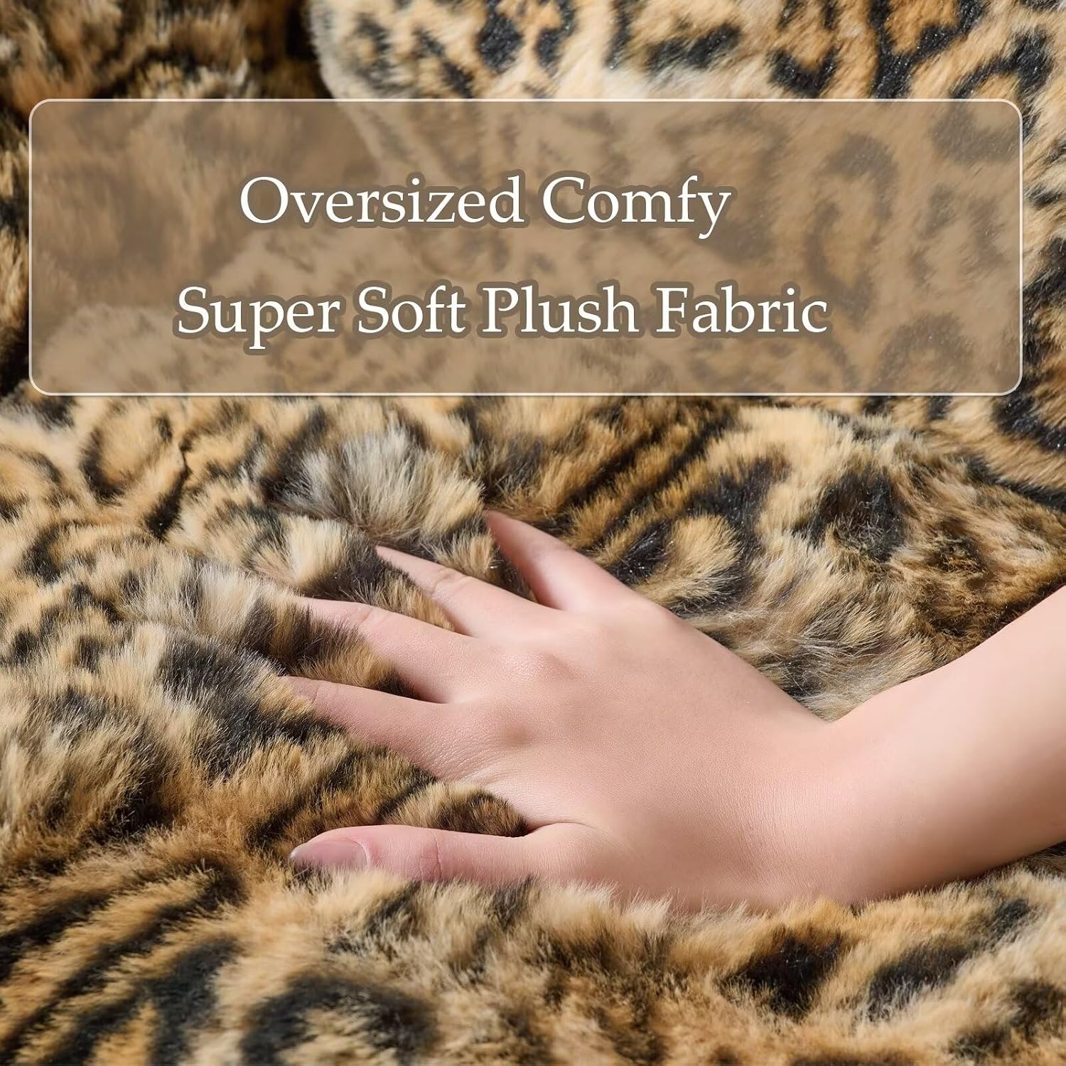 Giant Bean Bag Chair,Oversized Plush Comfy Bean Bag Sofa for Adults and Kids,Ultra Soft Living Room Bedroom Game Room Bean Bags with Armrests-Leopard Brown