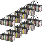 Lifewit DVD Storage Bags 10 Pack, Clear PVC DVD Case Holder with Handles, Front Window Zipper Design, Stackable Media Organizer for Blu Ray Disc, Movie Cases, VHS Box, Hold 350 Pcs DVDs (35 Each)