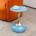 End Coffee Table Round Side Table, Metal Pedestal Table, Accent Table for Small Spaces, Drink Martini Table Decoration for Living Room
