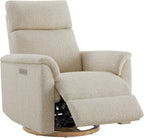 CHITA Power Swivel Glider for Adults with Nightlight, Nursery Recliner Chair with Power Headrest for Living Room, Bedroom, Water-Resistant Boucle Fabric in Sand
