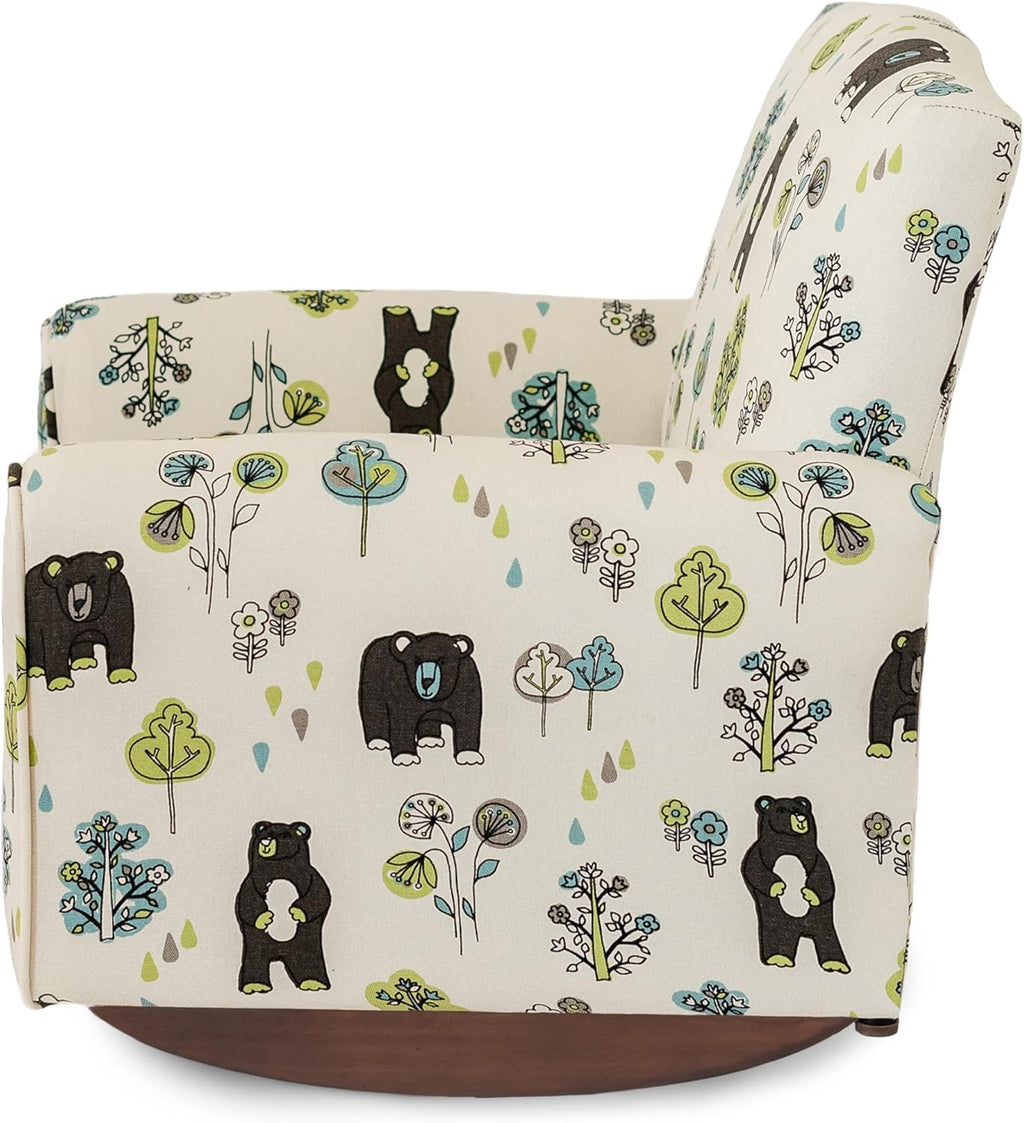 Kid Rocking Chair for Toddlers, Child Chair for Little Kids, Upholstered Toddler Armchair for Children, Comfy and Cute Little Kid Chairs (Rockers, Bears & Trees Print)