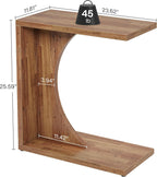 Tribesigns C-Shaped End Table for Couch, Sofa Side Table, C Table for Small Space, Living Room, Bedroom (1, Walnut Brown)