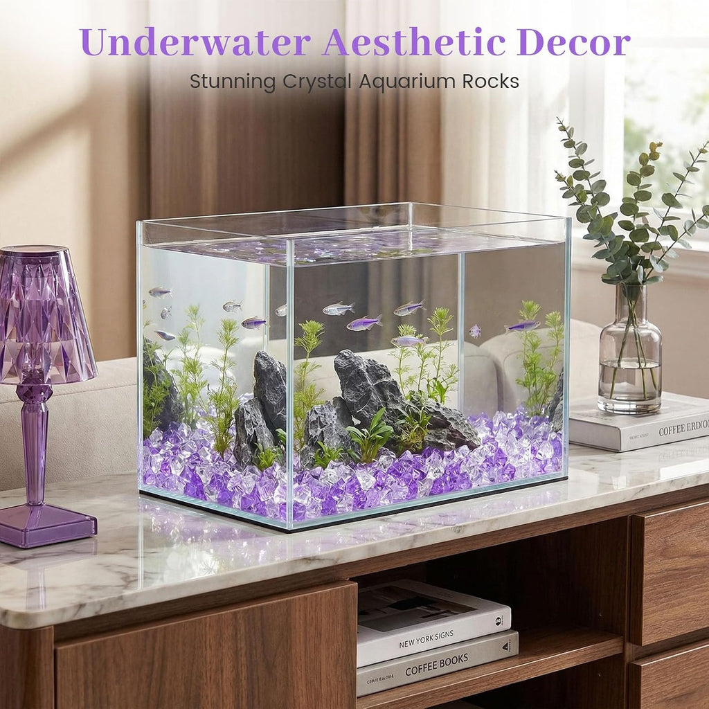 DomeStar 150PCS Fake Ice, Vase Filler Purple Fake Diamonds Plastic Clear Gems Crystals for Table Scatter Decoration