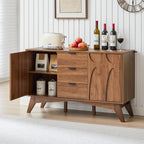 Bifins Buffet Cabinet with Storage, 47.2" Storage Cabinet with 3 Drawers, Large Sideboard with 2 Doors,Mid Century Modern Coffee Bar Cabinets for Living Room, Kitchen