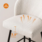 Counter Height Bar Stools Set of 2, 360° Swivel Upholstered Barstools with Backs and Metal Legs, 26" H Seat Height, Linen Fabric in Beige