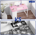 Pamray 32 Inch Computer Desk with 4 Drawers Small Office Desk for Home Bedroom Study Writing Simple Modern Computer Table Pink