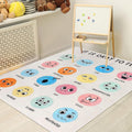 3.3 x 4 ft Calming Corner Classroom Rug Feeling Emotion Sensory Reading Corner Items Rug Educational Soft Fluffy Washable Non Slip Carpet Floor Mat for Nursery Homeschool Playroom Elementary